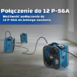 Szeregowe łączenie dmuchaw osiowych XPOWER P-56A przy użyciu wbudowanego gniazda zasilającego
