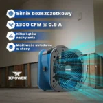Dmuchawa osiowa XPOWER P-56A w kolorze niebieskim kompaktowy osuszacz powietrza o wydajności 1300 CFM