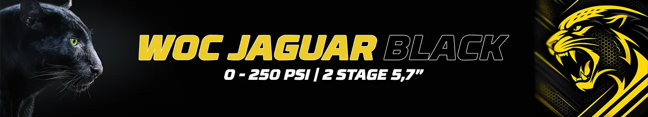 Banner czarnego ekstraktora WOC Jaguar Black 0-250 PSI z turbiną 2 Stage 5.7